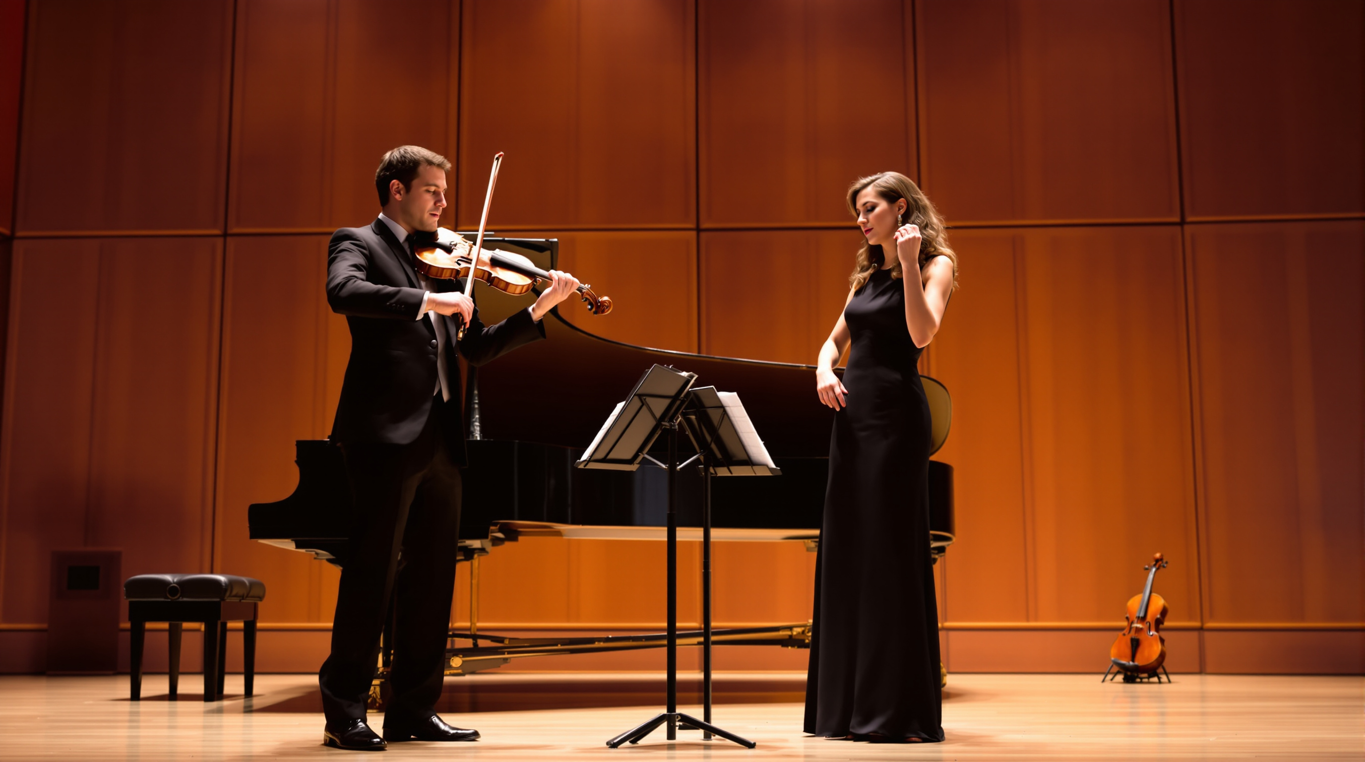 Violin and piano duo performance